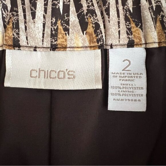 Chicos Women’s L Rockledge Brown Diamond Ikat Pull On Skirt - Picture 6 of 6